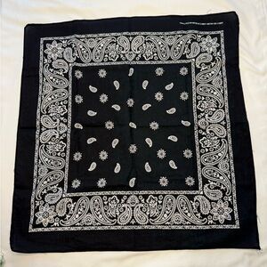 Black and White Paisley Bandana